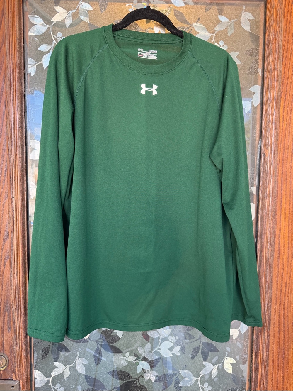 Under Armour HeatGear Men’s XL Regular Green Long Sleeve Crew Neck Loose Tee